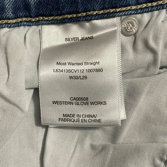 Silver Jeans Womens Jeans Size 33 Most Wanted Stright Mid Rise Light Wash Denim - Picture 8 of 12